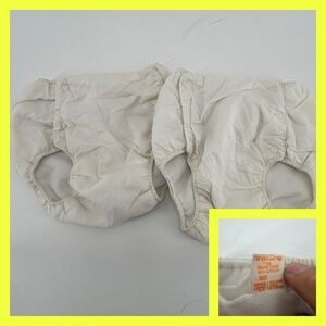 Vintage‎ Kangawrap Diaper Covers Lot of 2 White Retro Pouch Style Snaps Medium
